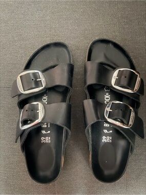 Birkenstock-style Black Double Buckle Sandals